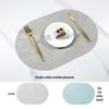 Nordic Style Dubbelzijdige Rundleer Placemat - Waterdichte & Oliebestendige Ovale Isolatiemat
