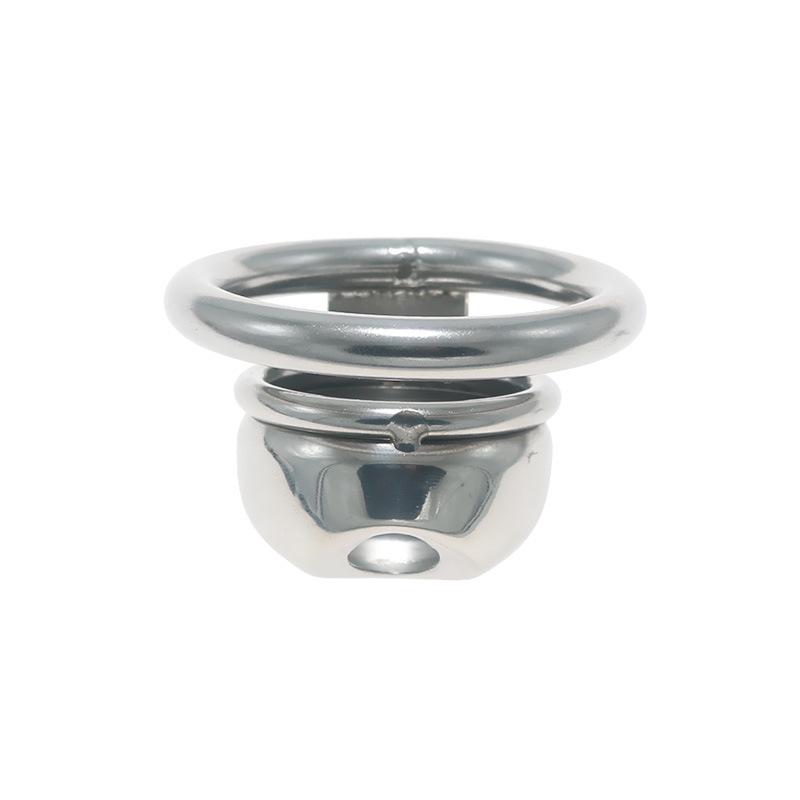 Chaqu Stainless Steel Chastity Lock Cage with Thickened Hood and Stable Ring for Men