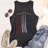 Independence Day Sleeveless Round Neck Pullover Top for Women