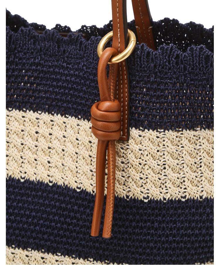 Hazzys Women Acc Navy Striped Knitting Shoulder Bag Hiba6E966N2
