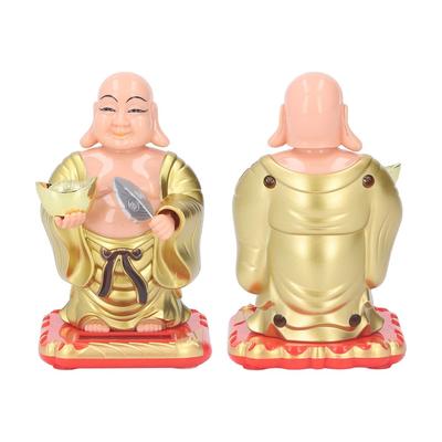 Plastik Solar Wackel-Buddha Figur Gold Auto Armaturenbrett Licht Angetriebene Dekoration Büro Schreibtisch Display