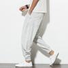 Mens Harem Pants Breathable Cotton Linen Pencil Pants Buckle Casual Bloomers Fashion Trousers