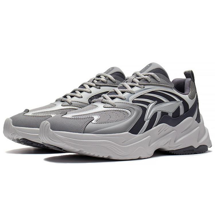 Li Ning Qixing Trendy Rebound Low Top Running Shoes Men's Gray ARLS023-3