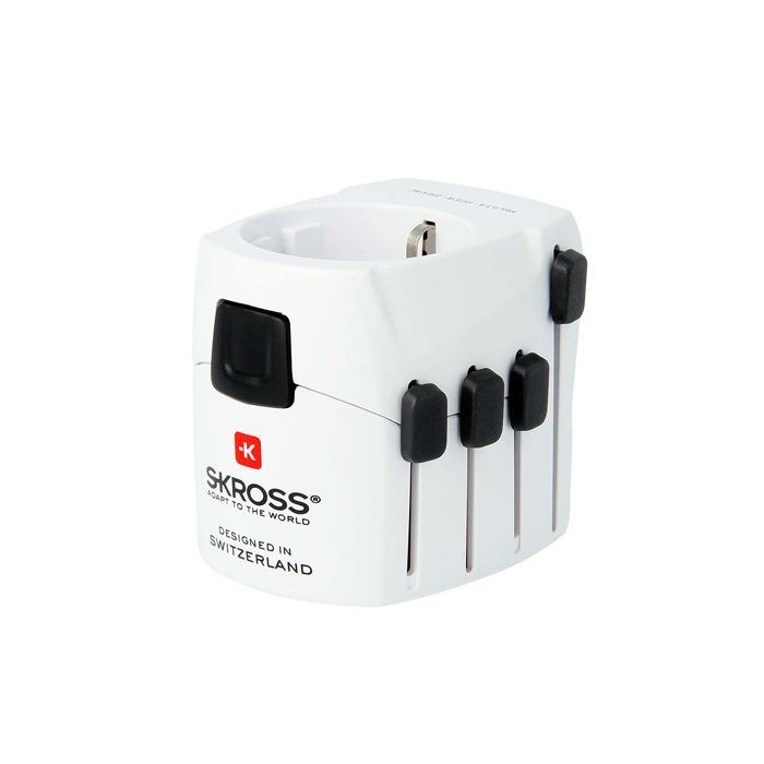 Adaptateur et convertisseur - skross - 3 poles 150 pays - universel - blanc - 1750w