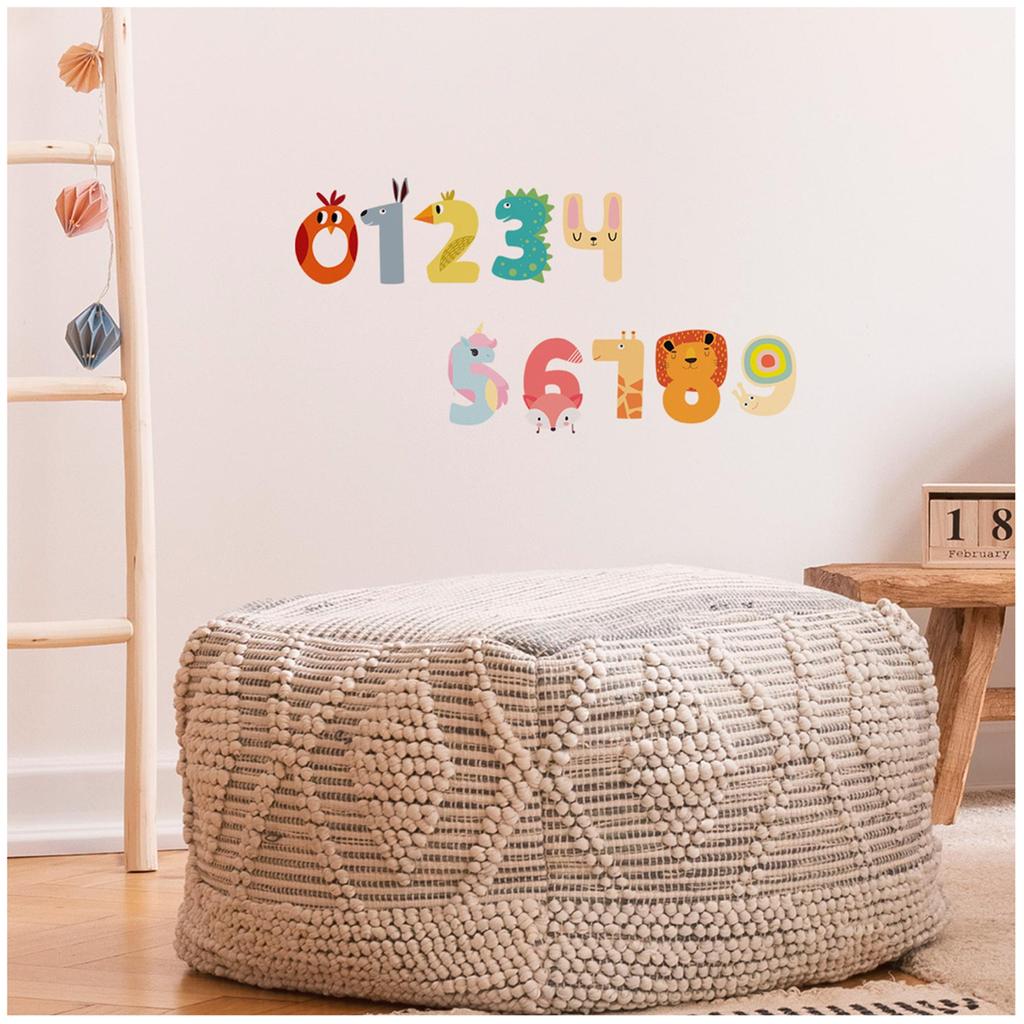 Les Trésors De Lily [R3397] - Multicolored 'Animal Numbers' Sticker Sheet - 20x70 Cm