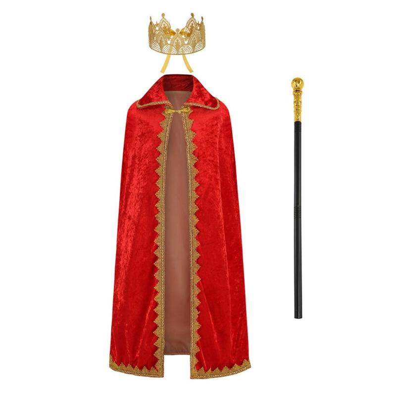 King Cloak Christmas Attire Premium Fabric Costume For Adults And Kids Ideal For Themed Parties And Photo Shoots