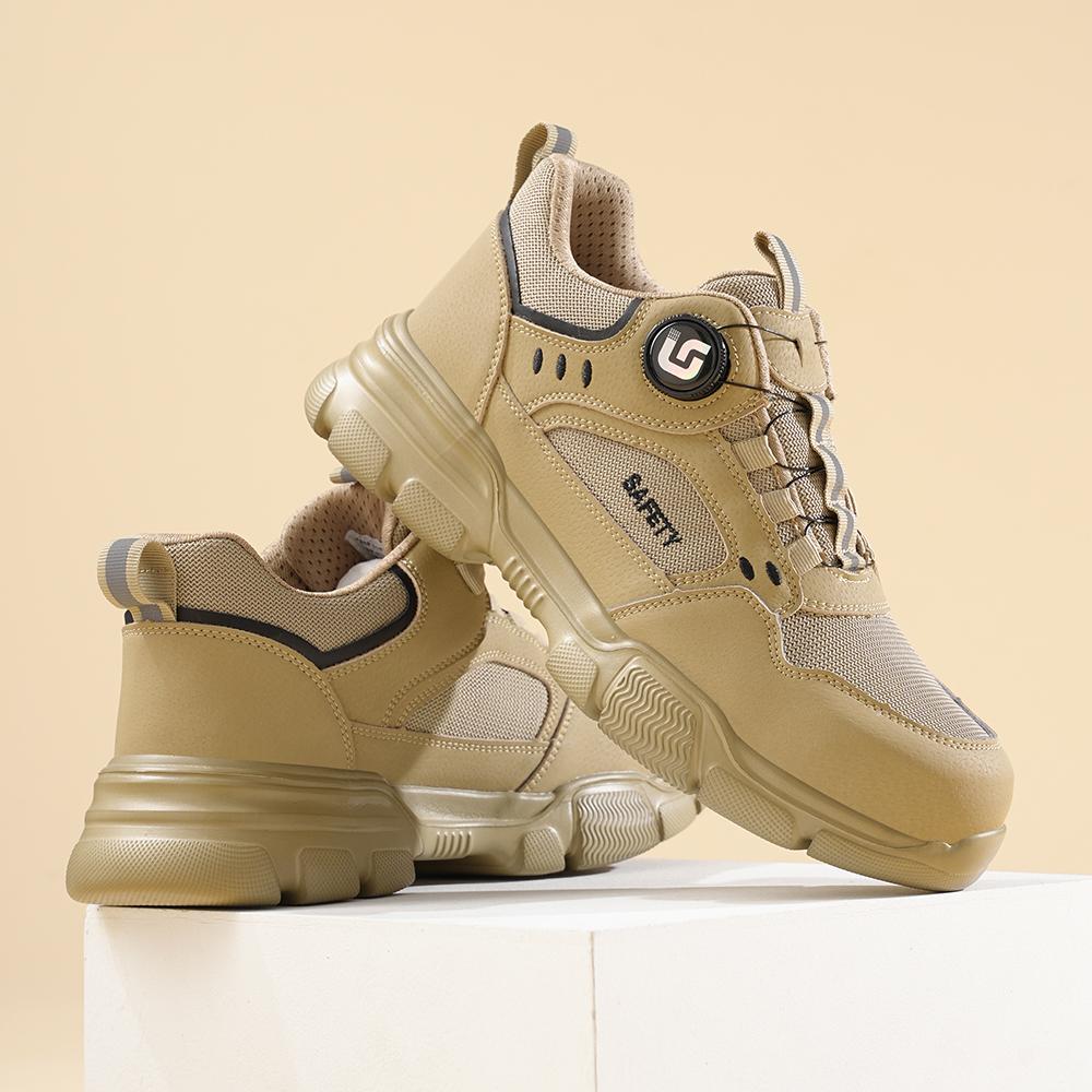 New Rotating Button Men Boots Anti-smash Anti Puncture Safety Shoes Men Work Boots Steel Toe Shoes Security Indestructible Shoes