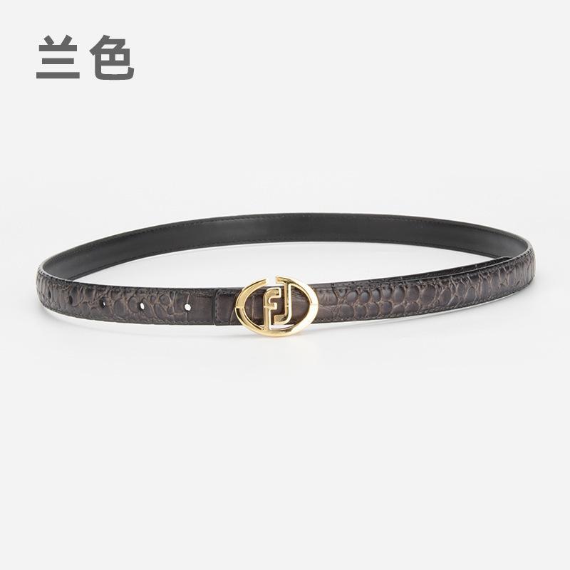 New women's belt leather high-end niche design crocodile pattern versatile decorative jeans belt women