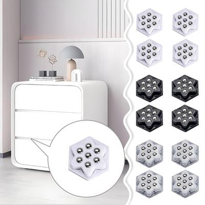 4Pcs Portable Self Adhesive Universal Wheel Mute 7Beads Self Adhesive Pulley Furniture Casters