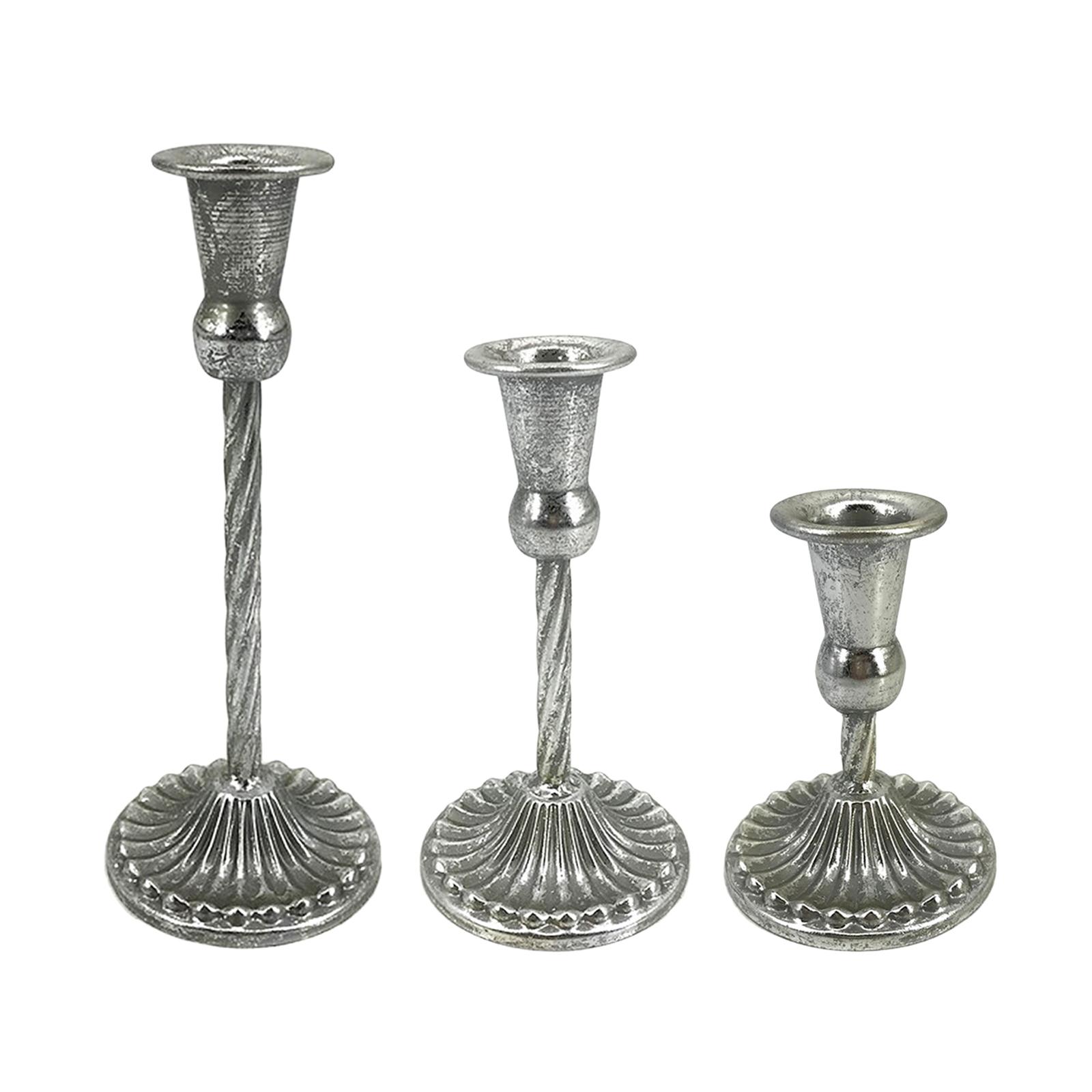 

Metal Candle Holder Iron Candlestick Stable Base Vintage Candle Stick Holder for Fireplace Party Festival Wedding Decoration S