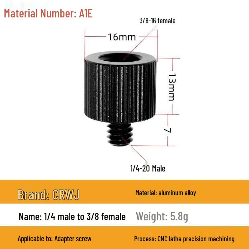 1/4 to 3/8 M4 M5 M6 M8 Screw Adapter for Tripod, Pan/Tilt Camera, Hot Shoe Mount & Light Stand