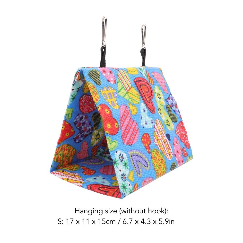 Colorful Canvas Parrot Nest Hammock Triangular Shape Hanging Bird Cave Bird Bed Tent For Lovebird