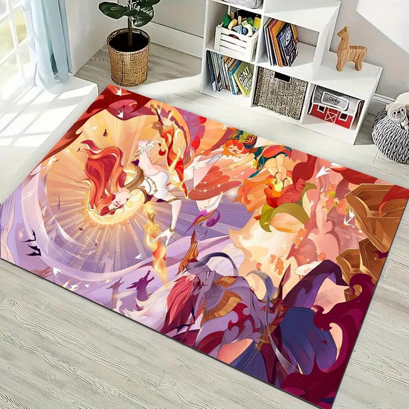 AFK Journey Archer Girl Doormat, Fantasy Game Character Non-Slip Floor Mat for Bathroom