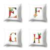 Polyester Pillowcase Watercolor Flowers Car Decoration Print 26 English Letters Home Cushion Cover