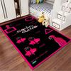 "Alfombra de Juego del Calamar con Guardias Rosas y Diseño de Símbolos Geométricos" Adecuada para usar como antideslizante para sala de estar, dormitorio, sofás