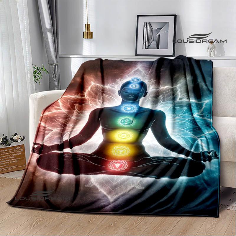 3D Chakra Printed Blankets Warm Flannel Blankets Soft and Comfortable Blanket Bed Linings Blankets for Beds Birthday Gift