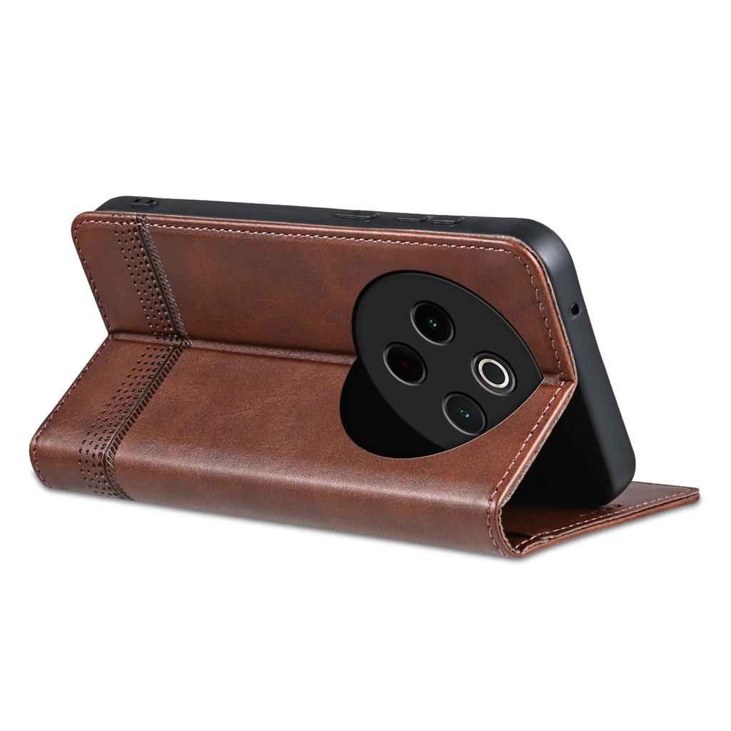 AZNS For vivo Y300 Pro 5G Case Cowhide Texture PU Leather Wallet Phone Cover