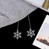 Super Flash Full Diamond Snowflake Fringed Earrings Femininity Sweet Hot Sale Face Thin Stud Earrings Personalized Christmas Earrings