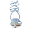 Allegra K Women's Lace-Up Sandals, Open Toe, Stiletto Heel, Blue, Size 26.0 Cm
