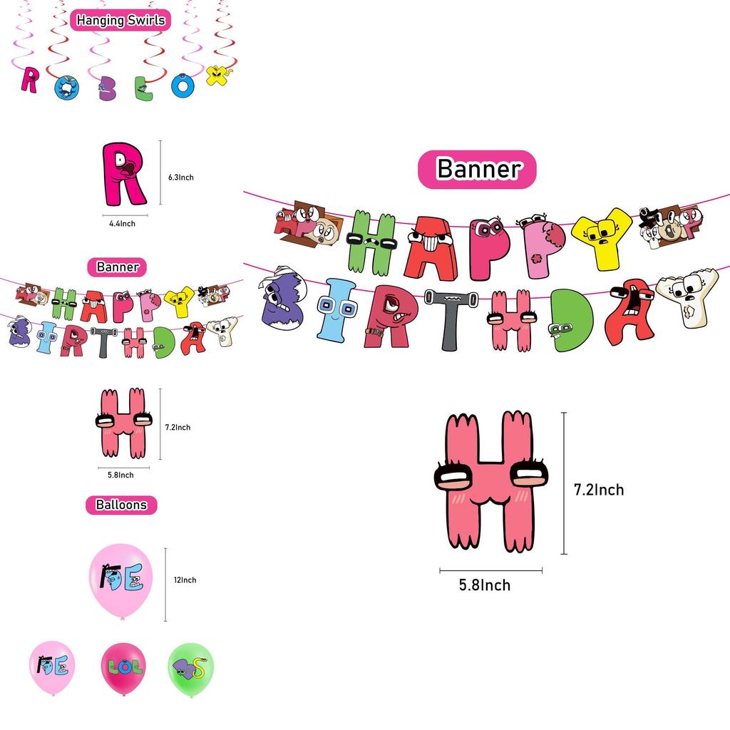 Magisches Alphabet Lore Themen Ballon Zugfahnen Set Geburtstagsfeier Dekor Dekorationen Zubehör