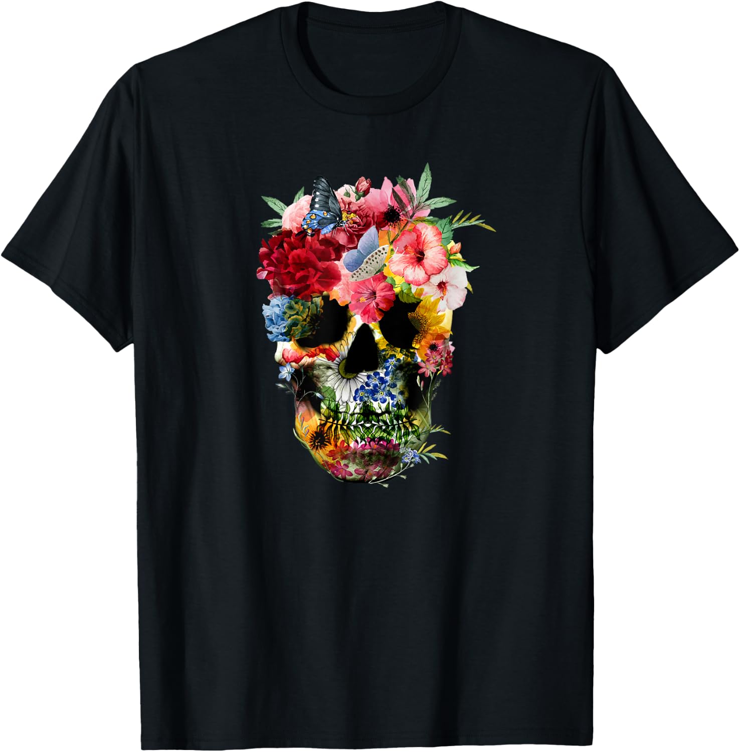 Flower Skull Shirt Dead Sugar Skull for Women T-Shirt XXXXL