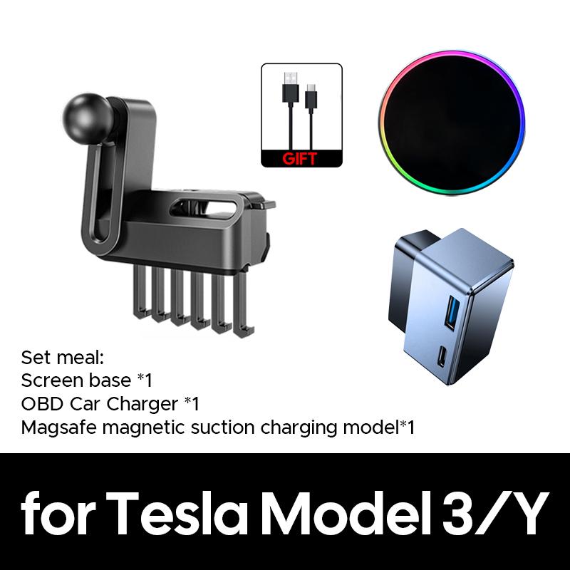 Model 3/Y 17mm 6-Claw Dashboard Panel Base Phone Solar power Bracket For Tesla model 3 model Y 4.0-7.2 inch Mobile Phone Holder