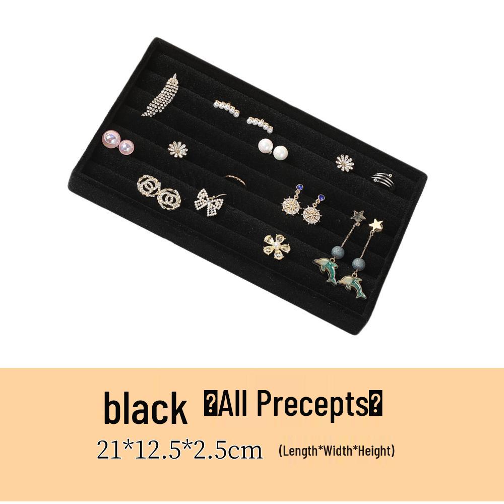 Velvet Jewelry Organizer Tray with Dividers for Necklaces, Earrings, and Rings