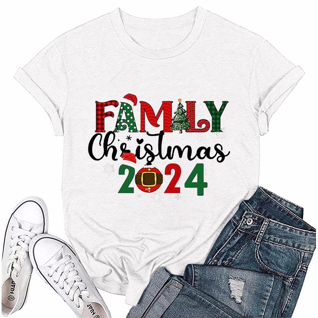 Γυναικείο Καθημερινό Χριστουγεννιάτικο Μπλουζάκι Πουλόβερ Κοντομάνικο Φαρδύ με Στρογγυλή Λαιμόκοψη