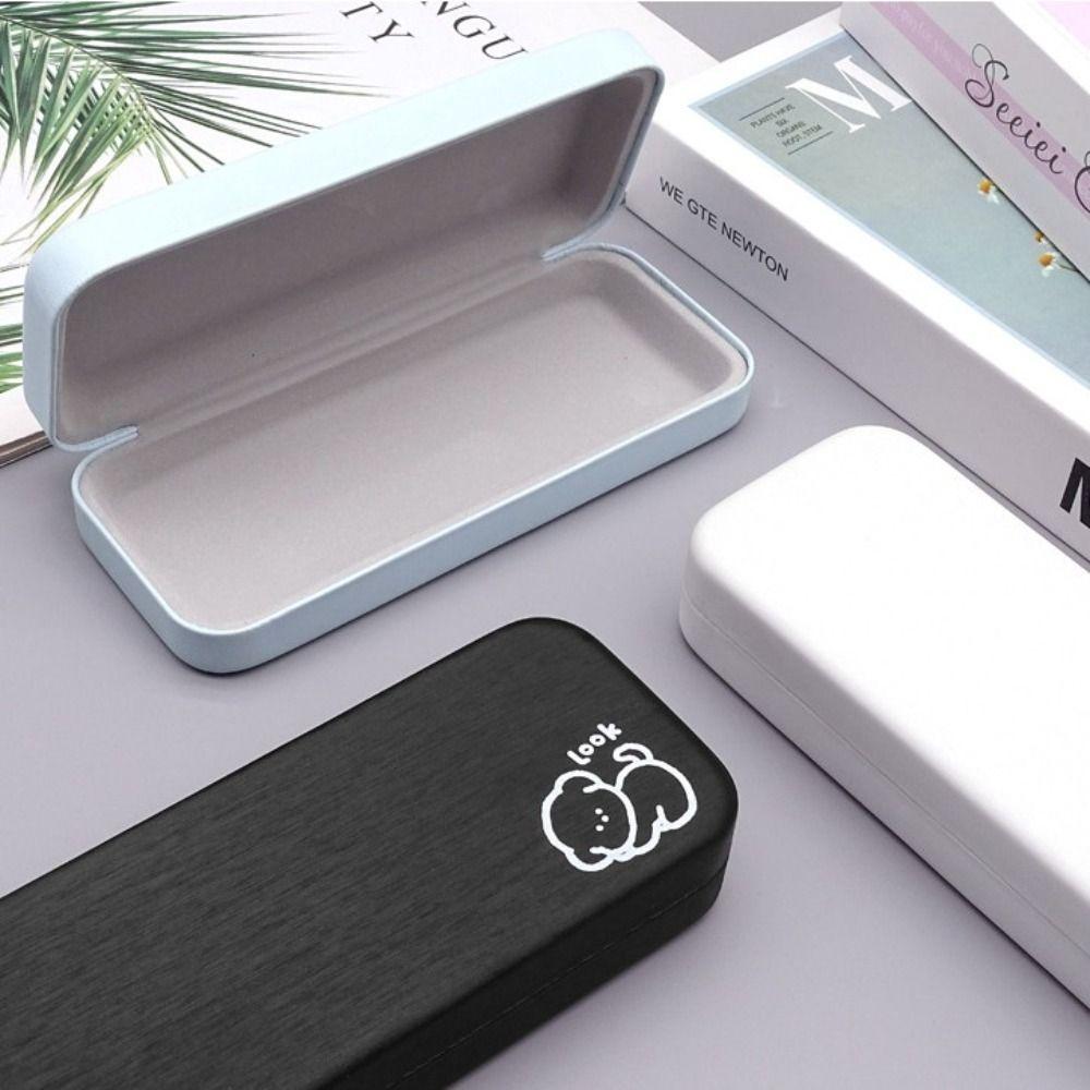 Leather Eyeglasses Box Solid Color Reading Glasses Box Portable Eyewear Cases  Women