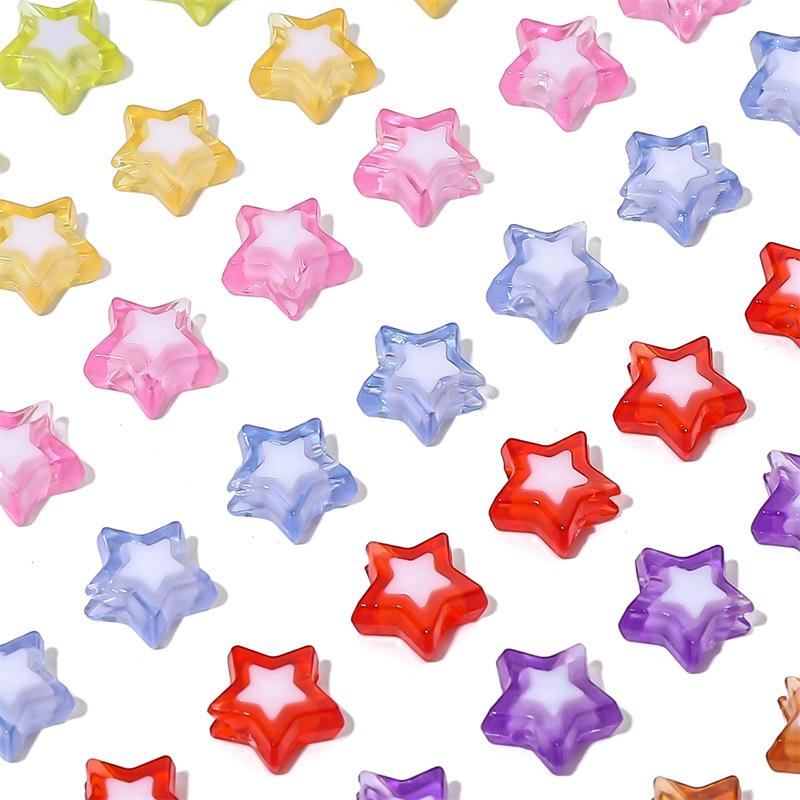 Håndlaget Armbånd Perler Akryl Tofargede Perler Pentagram Løse Perler Håndperlede Perler Halskjede Håndlaget DIY Perlehalskjede Smykketilbehør