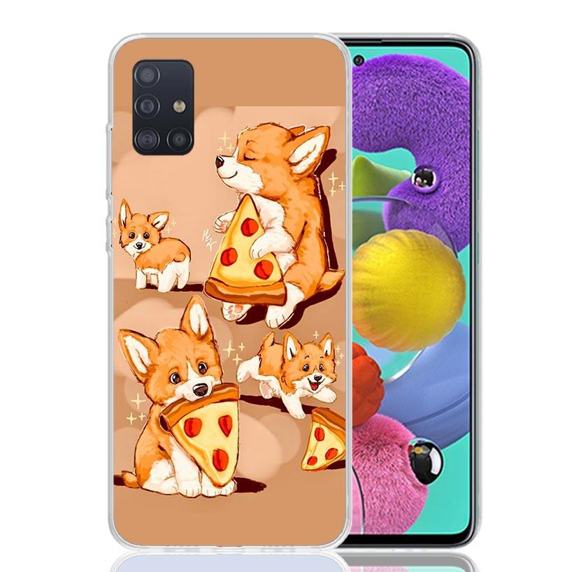 Cartoon Corgi Cute Dog Phone Case For Samsung Galaxy A52 A32 A22 A12 A02S A50S A30S A51 A31 AA71 Note 20 Ultra 10 S10 Plus Galax