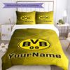 Borussia Dortmund Customize Your Name Bedding Set Breathable Duvet Cover with Pillowcases Home Decoration Birthday Gift