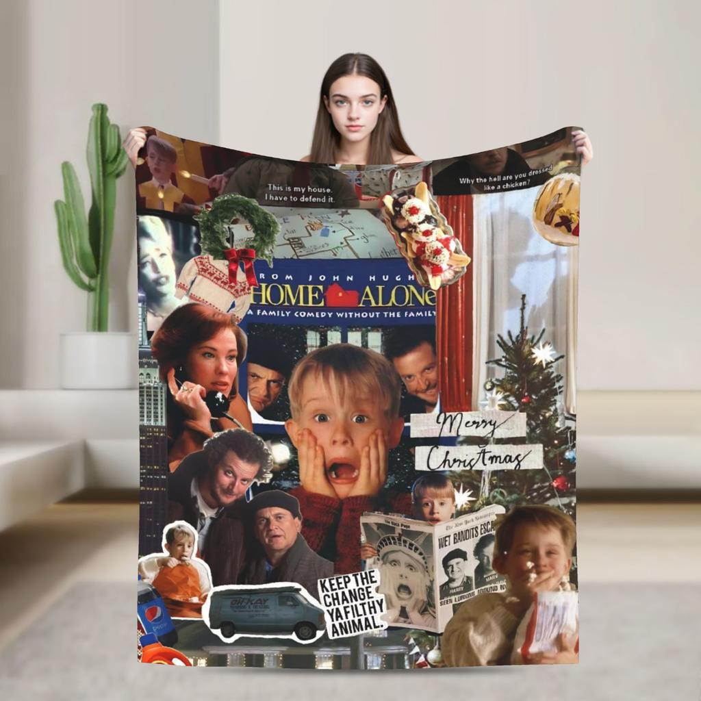 Home Alone  Merry Christmas  Blanket Quality Warm  Bedding Throws Winter Travel Bedroom Aesthetic Bedspread