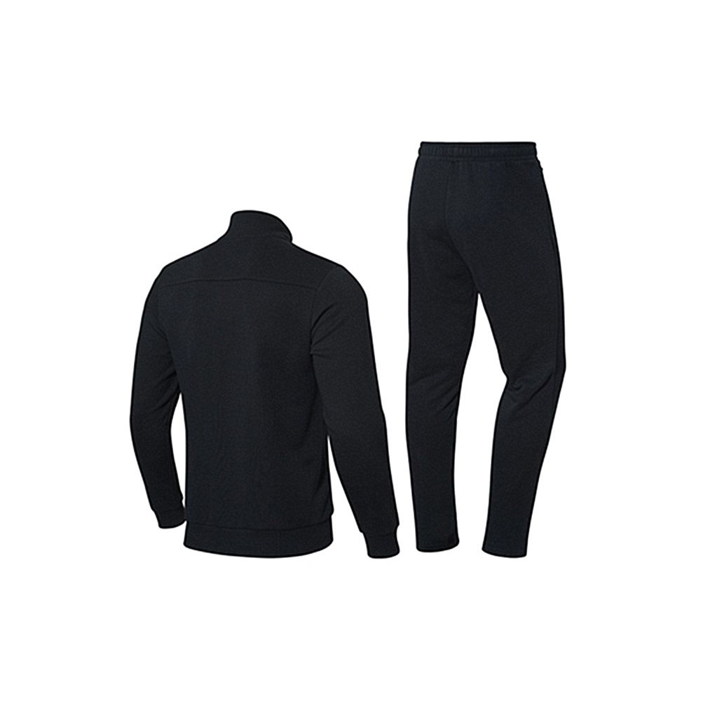 Li Ning Logo Print Solid Color Training Sports Straight Leg Suit Men suits Black AWEQ017-2