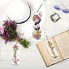6pcs Diamond Art Painting Bookmarks with Rhinestone Tassels Crystal Pendants for Book Notes Sparkling Handmade Book Marker Craft