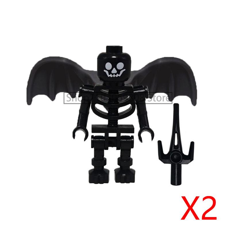 MOC Halloween Building Blocks Skeleton Army Knight Figures Flame Horse Medieval Vampire Furniture Assembly DIY Bricks Toys Gifts