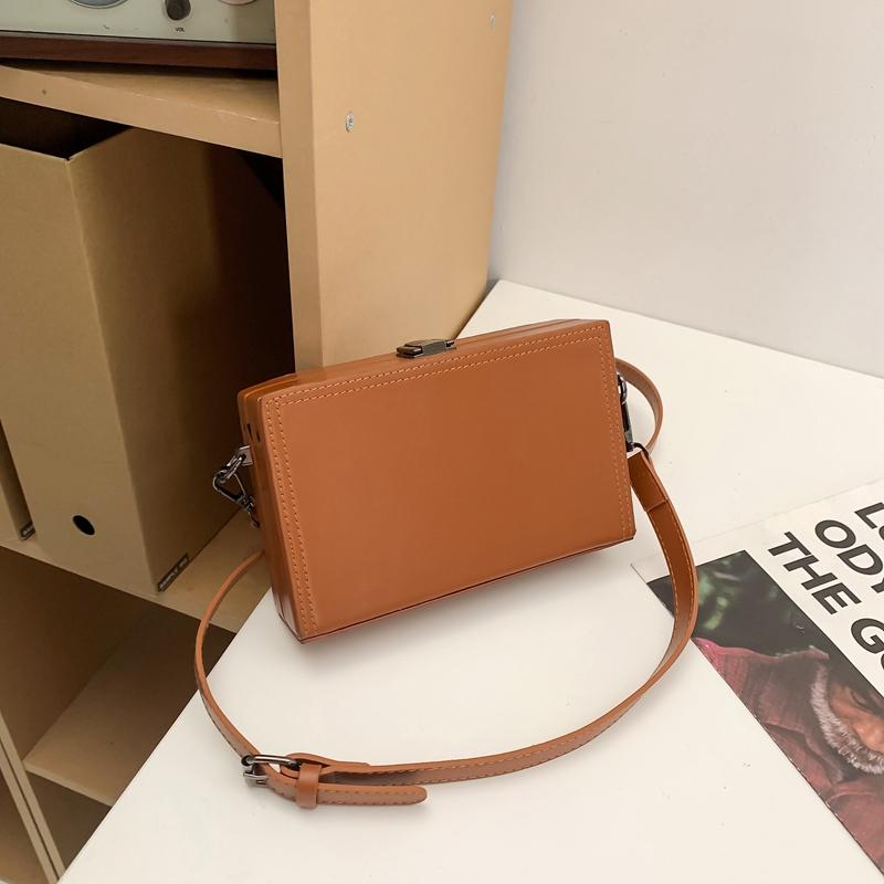 Solid Minimalism Sling Bag Unisex Streetwear Persality Box Bags for Men Suitcase Shape Crossbody Bag Shoulder Messenger Bags