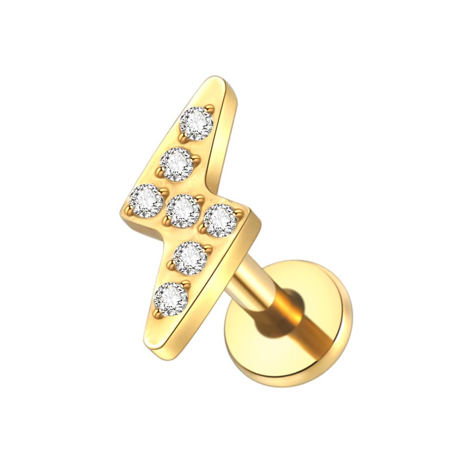 1PC G23 Titanium Ear Labret Piercings Flat Back Earrings Crystal Cluster Helix Tragus Pirsing Cartilage Lobe Piercing Jewelry