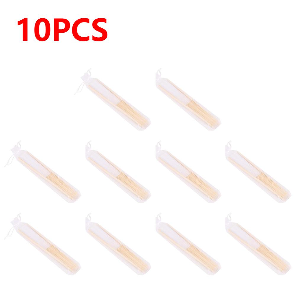 1-10PCS Engraved White Folding Elegant Silk Hand Fan with Gift Bag Bamboo Hand Fan Home Decoration Craft Fan for Wedding & Party