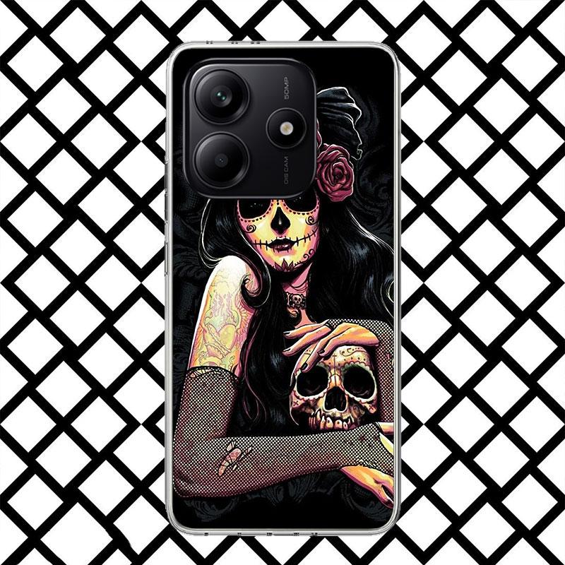 

Чехол-бампер Catrina Красивая Девочка-Роза Череп для Xiaomi Redmi Note 15 14 14S 13 12 12S 11 Pro Plus 11E 11T 11S 10S 5G Мягкий Redmi Note 13 4G
