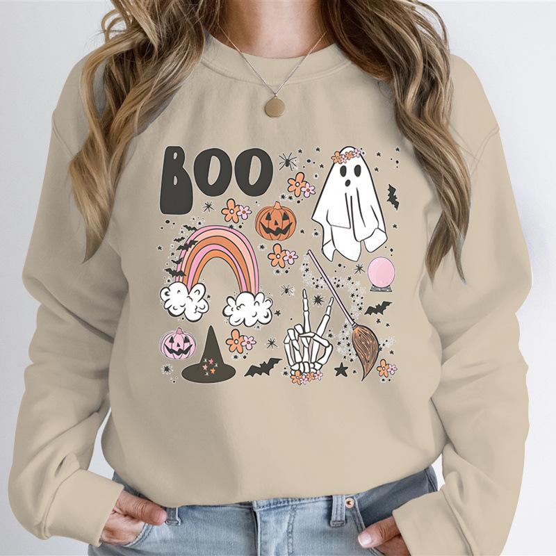 Sudadera de Fantasma de Halloween para Mujer Calabaza Esqueleto