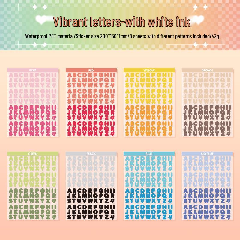 Yue Zhen Vitality Waterproof PET Die-cut English Journal Stickers