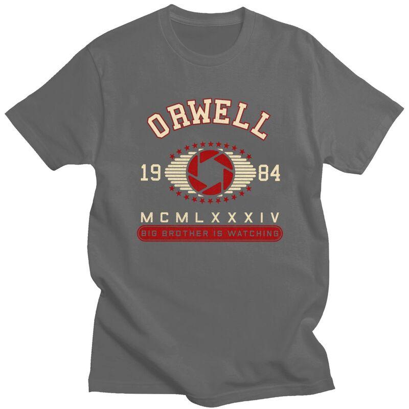 1984 George Orwell Quotes Tshirt Men Women Short Sleeves Fashion Casual Clothing Summer Loose Oversized 100 Cotton Tee Tops