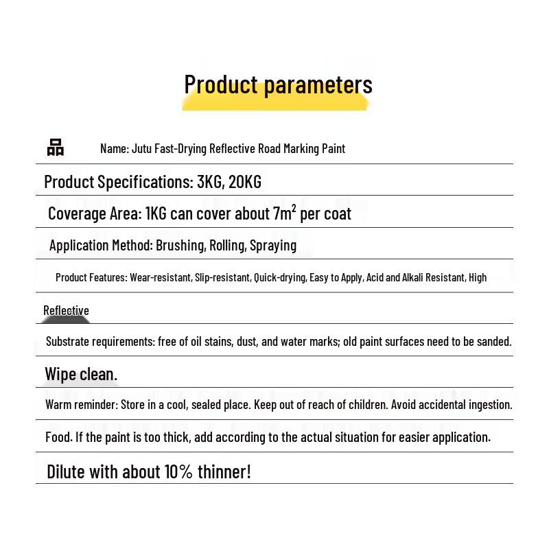 JUTU Fast-Drying Reflective Road Marking Paint