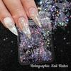 Holographic Star Shaped Nail Patch Laser Silver Four Corner Star Nail Glitter Laser Flash Shiny Film Nail Decoration