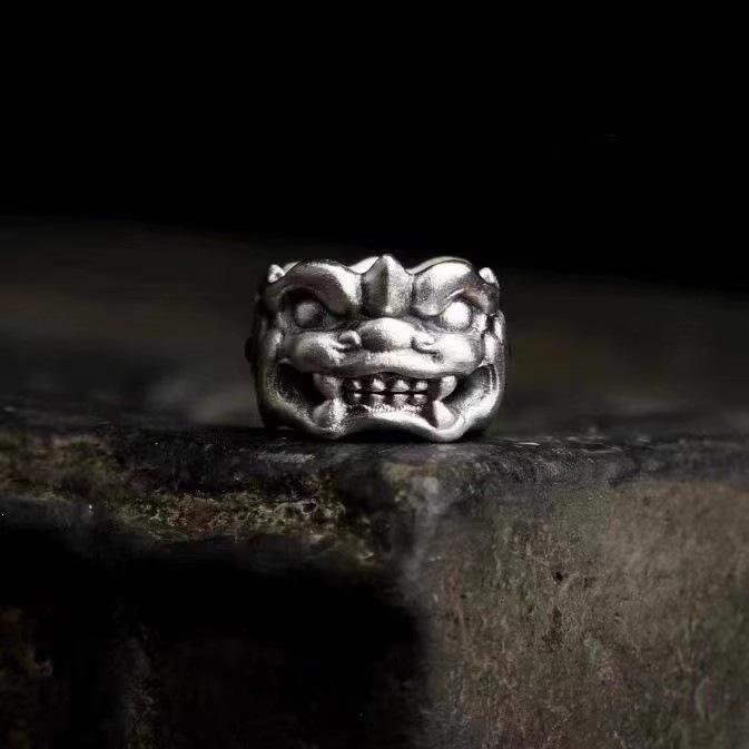 Beast Face Bracelet Spacer: Retro Tianlu Pixiu Bead Clasp for DIY Jewelry Accessory. 12mm