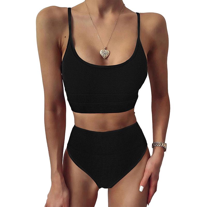 

Европейский и американский цветной блок халтер русалка бикини - Сексуальный раздельный дизайн для женщин M