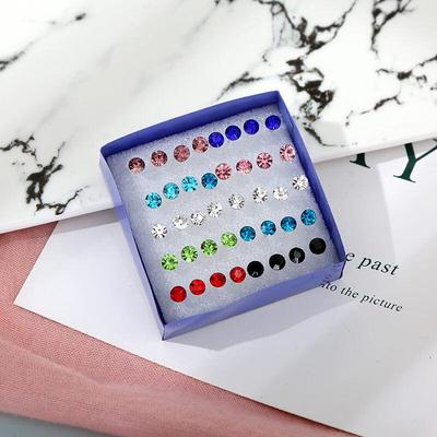 Orecchini a perno in zircone nero: Carino & Semplice Stile Coreano per Ragazze