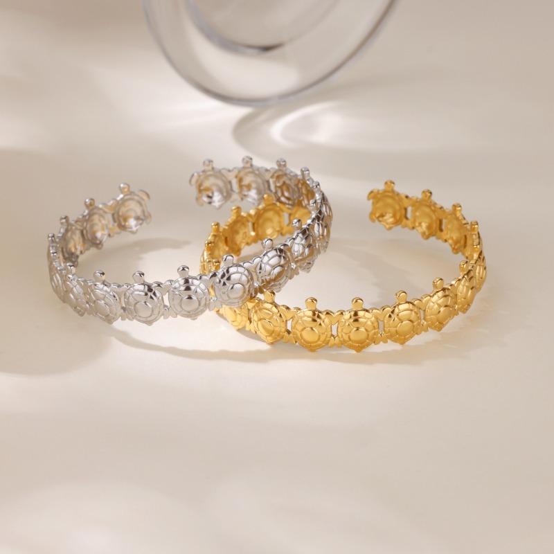 Fashion Longevity Turtle Bracelet Women's Stainless Steel Gold Plated Ocean Series Trend Bracelet Jewelry