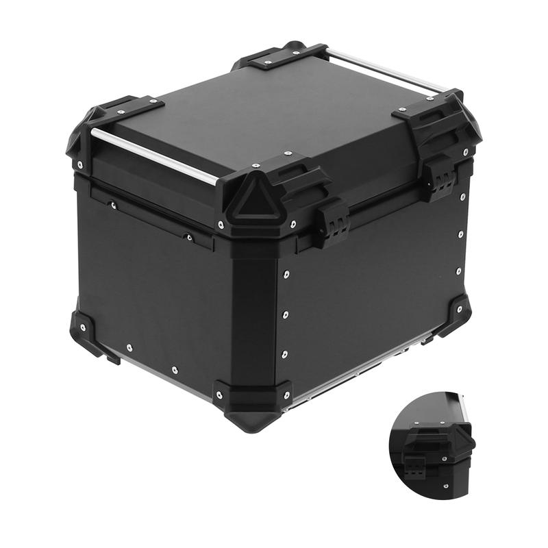 Motorbike Storage Box Top Box Tail Box Trunk Carrier Universal Black 45L Motorcycle  Aluminum Top Case Tail Box Luggage